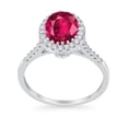 thumbnail image 3 of Art Deco Oval Wedding Ring Ruby CZ 925 Sterling Silver Size 4, 3 of 5