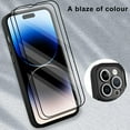 thumbnail image 2 of for iPhone 14 Pro Max Case Sparkly Diamond Crystal Metal Bling Camera Lens Cover Back Clear & Matte Bumper Silicone Shockproof Protective Case + Screen Protector for Girls and Women -Black, 2 of 12