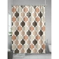thumbnail image 5 of Ombre Brown Geometric Plaid Retro Abstract Morocco Gingham Standard Shower Curtain Set, Waterproof Shower Curtains for Bathroom, Washable Fabric Cloth Bath Curtain for Bathtub with Hooks 72x72 Inches, 5 of 6