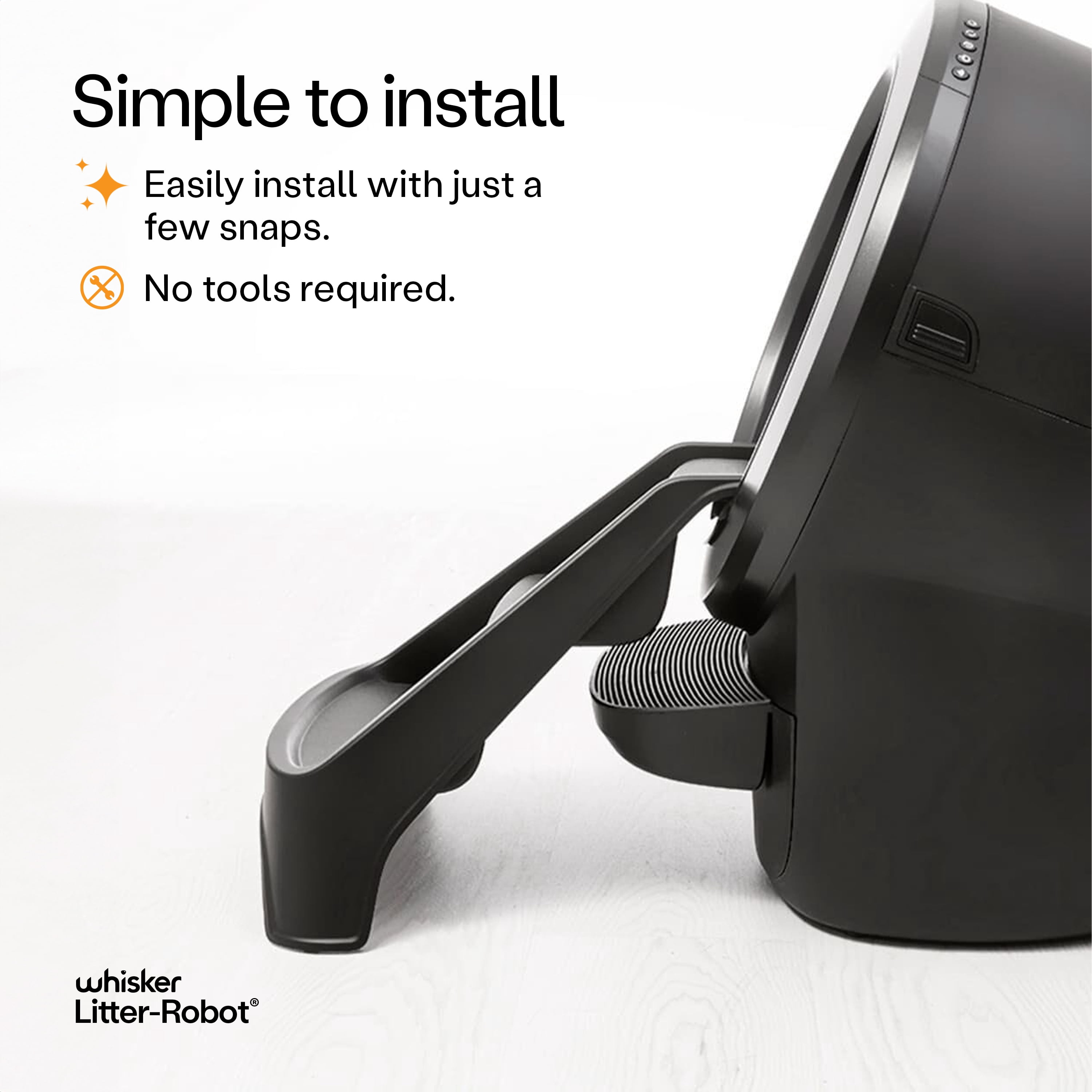 Litter-Robot 4 Ramp by Whisker, Black - Cat Ramp for Litter Box, Custom Fit for Litter-Robot 4, Non-Slip Rubber Feet, Suitable for Small & Older Cats, Made in the USA