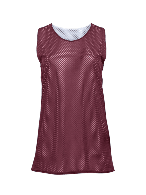 Mesh Reversible Women's Tank - Cardinal/White XL