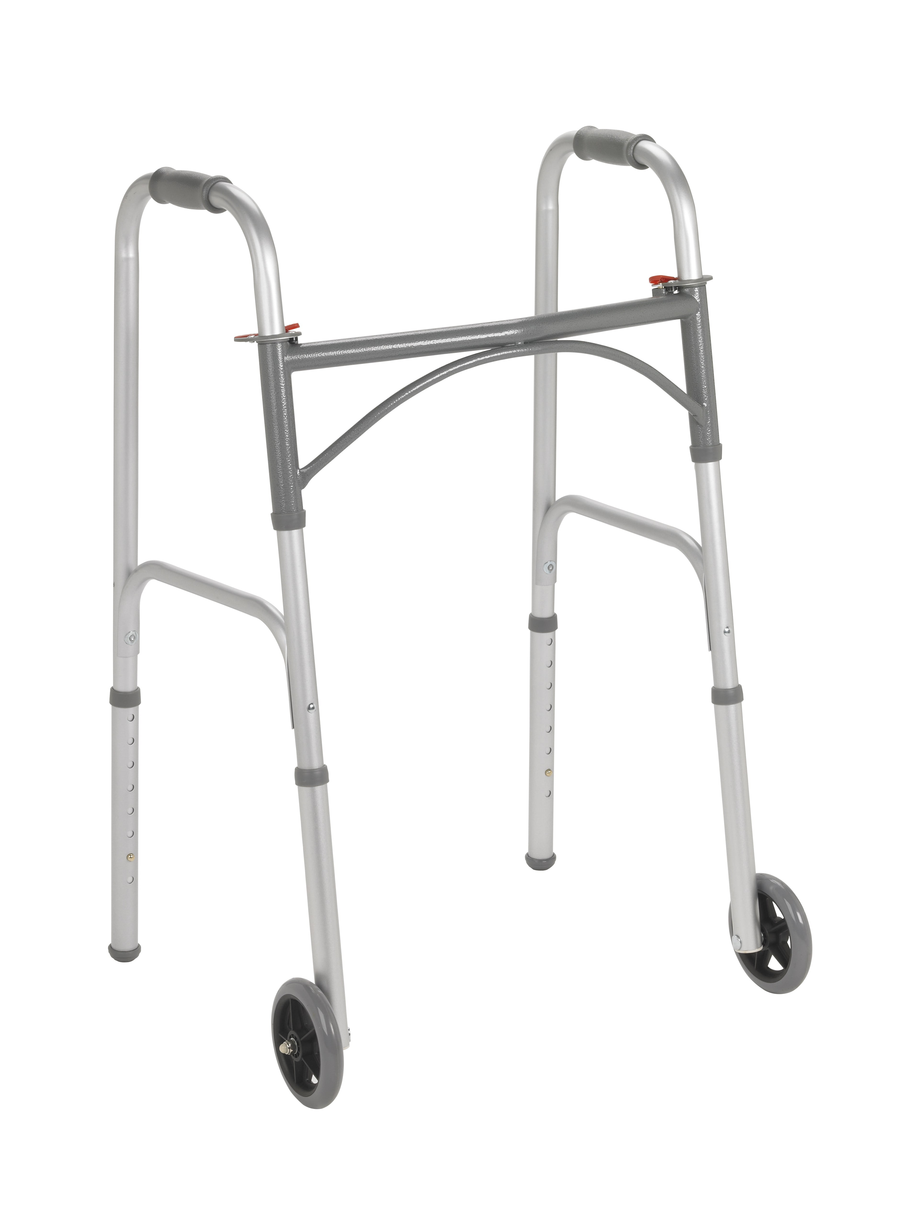 Folding Junior Walker Two Button with 5'' Wheels 1 Count