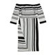 thumbnail image 1 of Vestido ceñido al cuerpo a rayas bar III para mujer blanco XXL, 1 of 2