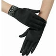 thumbnail image 3 of YooGuoGuo Short Rhinestone Satin Tea Party Gloves Costumes Stretchy Sparkly Glitter Wrist Length Gloves, 3 of 7
