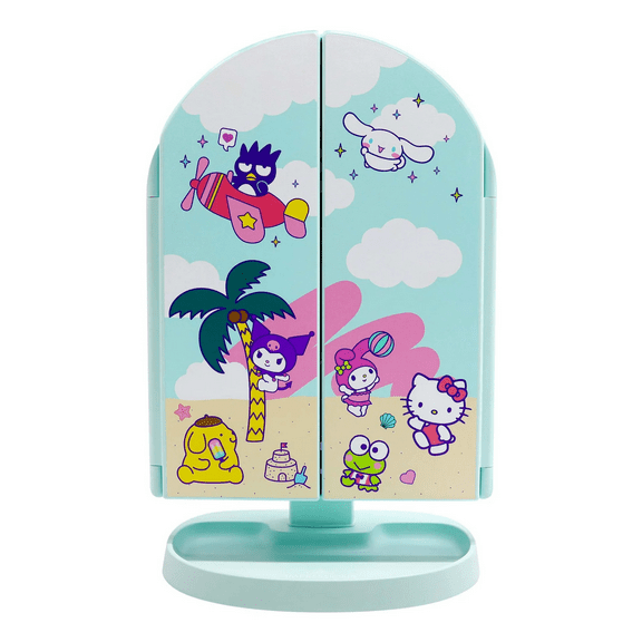 Impressions Vanity Hello Kitty and Friends Vacay Trifold LED Makeup Mirror with Dual  Magnification