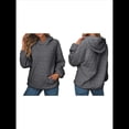 thumbnail image 2 of Sudadera con Capucha para Mujer, Sudadera de Larga, Holgada y con Bolsillos. Gris Oscuro XL, 2 of 6
