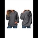 thumbnail image 2 of Sudadera con Capucha para Mujer, Sudadera de Larga, Holgada y con Bolsillos. Gris Oscuro L, 2 of 6