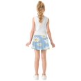 thumbnail image 4 of Girls' Skorts Elastic Waist Skorts with Inner Shorts Athletic Workout Shorts Skirts White Daisies Pattern Small, 4 of 9