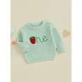 thumbnail image 3 of aturustex Toddler Baby Girl Birthday Cozy Sweaters 9M 12M 18M Infant Long Sleeve Knit Pullovers Round Neck Knitted Jumpers Strawberry Embroidery Knitwoose Warm Casual Clothes for Spring Fall, 3 of 7
