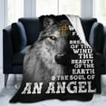 thumbnail image 2 of Kuscheln Wolf Blanket for Girls Boys Motivational Quotes Throw Blankets Wildlife Wolf Fleece Cozy Throws Warm Soft Fuzzy Stuffed Animal Plush Decor for Sofa Bed Gifts, 2 of 7