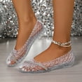 thumbnail image 6 of HOWPAY Summer Sandals Women Closed Toe Hollow out Non- on Clear Jelly Shoes Casual Comfortable Beach Vacation Ballet Flats White 38, 6 of 9