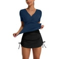 thumbnail image 3 of Alove Women's Warpp V Neck Shirt Tops Short Sleeve Tee Blouse Tunics, 3 of 6