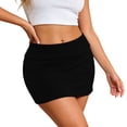 thumbnail image 2 of Skirts for Women Stylish Solid Color Bodycon Short Skirt Stretchy Tight Fitted Clubwear Party Casual Womens Mini Skirt Black L, 2 of 4
