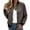 Brown, variant on Womens Stand Collar Full Zip Bomber Jackets Trendy Comfort Soft Everyday Outdoor Transitional Layering Outer Tops, Size (S-3XL)