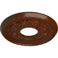 thumbnail image 3 of Ekena Millwork 11 3/8"OD x 3 5/8"ID x 7/8"P Palmetto Ceiling Medallion (Fits Canopies up to 4 1/2"), Hand-Painted Burnished Mahogany Crackle, 3 of 7
