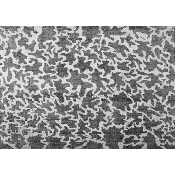 Ahgly Company Indoor Rectangle Abstract Gray Contemporary Area Rugs, 2' x 5'