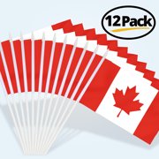 Anley Canada Mini Flag 12 Pack - Hand Held Small Miniature Canadian Flags 5.5x8 Inch