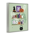 thumbnail image 3 of Stupell Industries Witchy Halloween Bookshelf Holiday Painting Gray Framed Art Print Wall Art, 24 x 30, 3 of 8