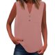thumbnail image 1 of Camiseta sin mangas de verano para mujer, corte holgado, plisada, cuello en V, sin mangas, fluida, informal, 1 of 5