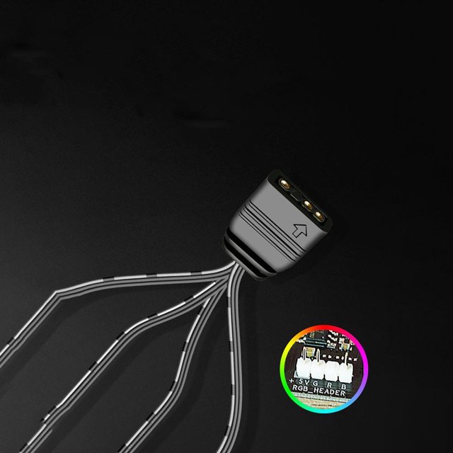 COOLMOON 5V 3Pin HUB Splitter Cable Cable de extensión para placa base (1 a 4)
