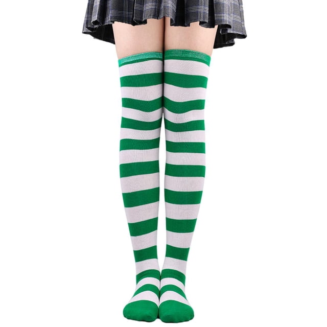 Milaget 2pièces Haut de Cuisse à la Mode Bas Longs Confortables Rayé Vert Blanc