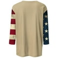 thumbnail image 5 of Blouses pour Femmes, Haut à Manches 3/4 Imprimé Fête de l'Indépendance Col Rond, 5 of 5