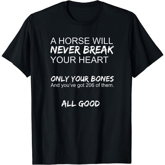 Funny Horse Women T-Shirt Black Small