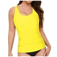 thumbnail image 5 of wamacs Women's Underwire Tankini Swimsuit - Twist V Neck Sexy Comfor Bathing Suit Top Only, No Bottom (Yellow,S), 5 of 9