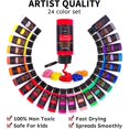 thumbnail image 3 of Acrylic Paint Set, 24 Colors with 12 Art Brushes, Art Supplies for Painting Canvas, Wood, Ceramic & Fabric, Rich Pigments Lasting Quality for Beginners, Students & Professional Artist, 3 of 6
