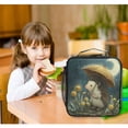 thumbnail image 6 of Square Insulated Lunch Bag Leak-proof Lunch Box for Outdoor Work Picnic Little Hedgehog Holding An Umbrella, 6 of 6