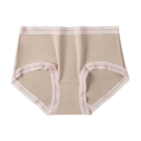 Bigersell Panties for Women Plus Size Clearance Underwear Women Cheeky Panty Style P-998 Nylon Brief Panties G String Thong Briefs Mid Waist Women Cheeky Panties Khaki L
