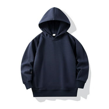 LEEy-world Hoodies for Girls Long Sleeve Solid Color Boys Pullover Hoodies Sweatshirts Top Children Unisex Soft Coat Toddler (Navy, 8-9 Years)