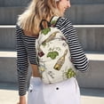 thumbnail image 5 of Disketp Grapes Bbottles Wine print Canvas Backpack Lightweight Travel Daypack Student Rucksack Laptop Backpack-Small, 5 of 5