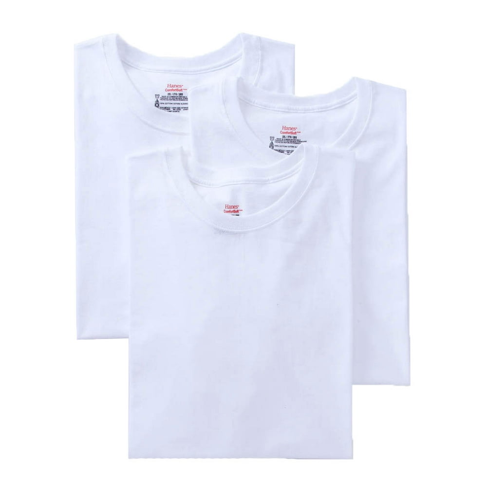 mens hanes white t shirts