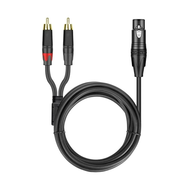 Cable XLR a RCA Cable divisor en Y de 2 RCA Conexión de audio Interconexión no balanceada Mujer 5M