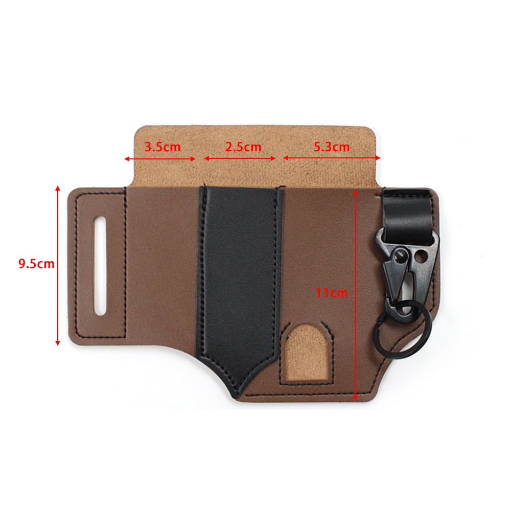 Multitool Leather Sheath Pocket Organizer Storage Pouch Belt Bag with Key Holder 