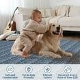 thumbnail image 3 of FairOnly 5'x7' Woven Solid Print Area Rugs for Bathroom Modern Blue Rugs for Dining Room Non Shedding Home Office Area Rug, 3 of 7