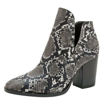 

Women s Pointed High-Heeled Fashion Snake Pattern Shoes Boots Large Size Booties