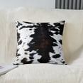thumbnail image 2 of Cowhide Throw Pillow Covers 16"x16" Set of 2 Soft Cow Fur Farmhouse Cushion Covers Pillow Cases for Couch Sofa Bedroom Car Reversible Western Farm Animal Decorative Throw Pillowcases, 2 of 6