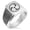 Silver, variant on Stainless Steel Ujiie Samurai Crest Needle Stripe Pattern Biker Style Polished Ring