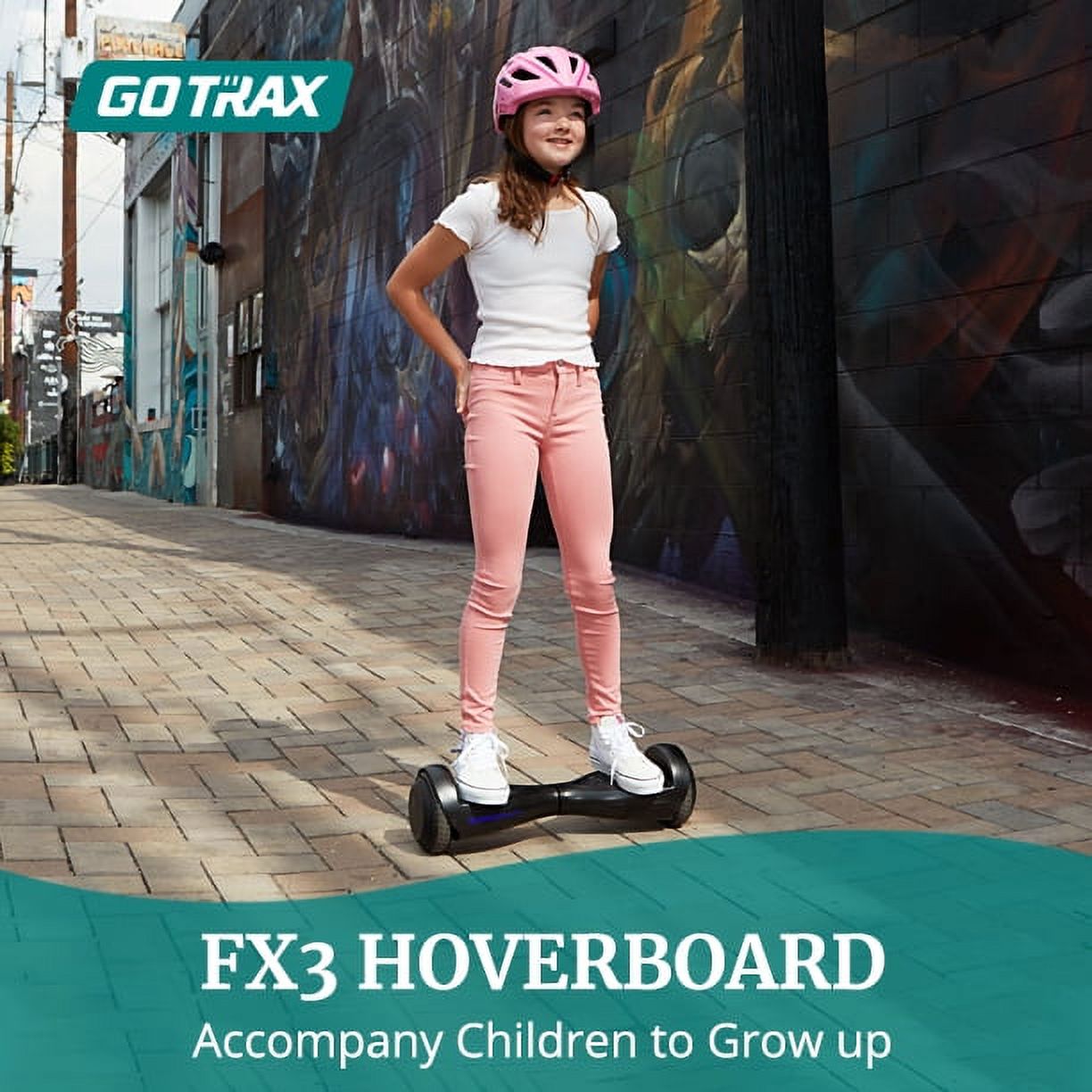 GOTRAX FX3 Hoverboard with 6.2 mph Max Speed, Self Balancing Scooter for 44-176lbs Kids Adults Black - image 3 of 9