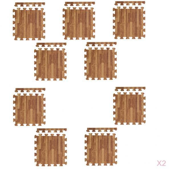 2x 9 Piezas de Rompecabezas de Espuma, Colchoneta de Ejercicios, Baldosas de Entrelazadas, Madera Oscura, Se Describe Zulema Almohadilla de espuma entrelazada