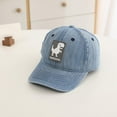 thumbnail image 2 of Summer Hats for Baby Boys and Girls Baby Boys and Girls' Distressed Denim Dinosaur Print Baseball Cap | UPF 50+ Sun Protetion Hat for Boys & Girls &Light Blue 2-8 Years, 2 of 4