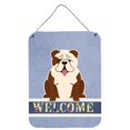 thumbnail image 1 of "Treasures English Bulldog Brindle White Welcome Lámina metálica, 16 x 12, multicolor" Caroline's Treasures BB5702DS1216, 1 of 1