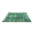 thumbnail image 2 of Ahgly Company Machine Washable Indoor Round Animal Turquoise Blue Traditional Area Rugs, 6' Round, 2 of 4