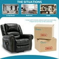 thumbnail image 6 of Electric Power Lift Recliner Chair with Massage and Heat for Elderly, 2 Remote Controls, 2 Side Pockets, and USB Ports, Faux Leather (Black), 6 of 7