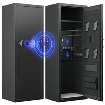 KAER 10-12 Gun Safe, Fingerprint Rifle Safe, Quick Access Gun Safe for Rifle and Shotgun, Unassembled Gun Cabinet with Removable Shelf and Rifle Rack