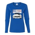 thumbnail image 2 of Wild Bobby, Ford Mustang Country USA 1964 Vintage American License Plate, Cars and Trucks, Women Graphic Long Sleeve Tee, Royal, X-Large, 2 of 4
