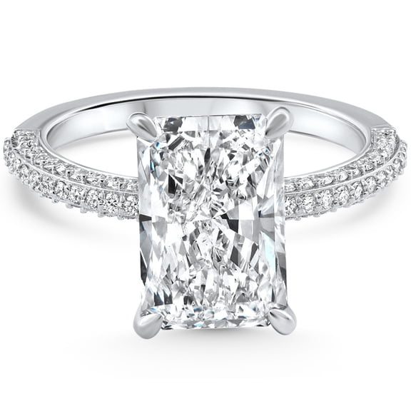 Pompeii Certified 3.44Ct Cassidy Radiant Cut Diamond Engagement Ring 14k Gold Lab Grown