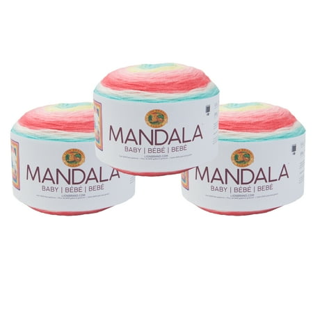 UPC: 0842093116127 | Lion Brand Yarn Mandala Baby Narnia Self-Striping Baby Light Acrylic Multi-Color Yarn 3 Pack